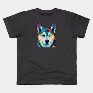 Pop Art Husky Dog Kids T-Shirt